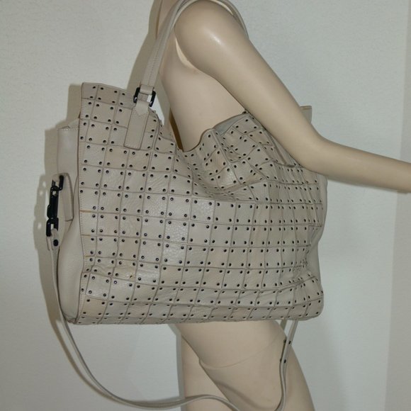 NWT BURBERRY RAYMOND WORRIER STUDDED LARGE LEATHER  BAG - Picture 1 of 11
